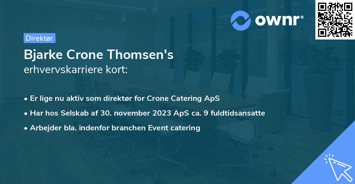 Bjarke Crone Thomsen's erhvervskarriere kort