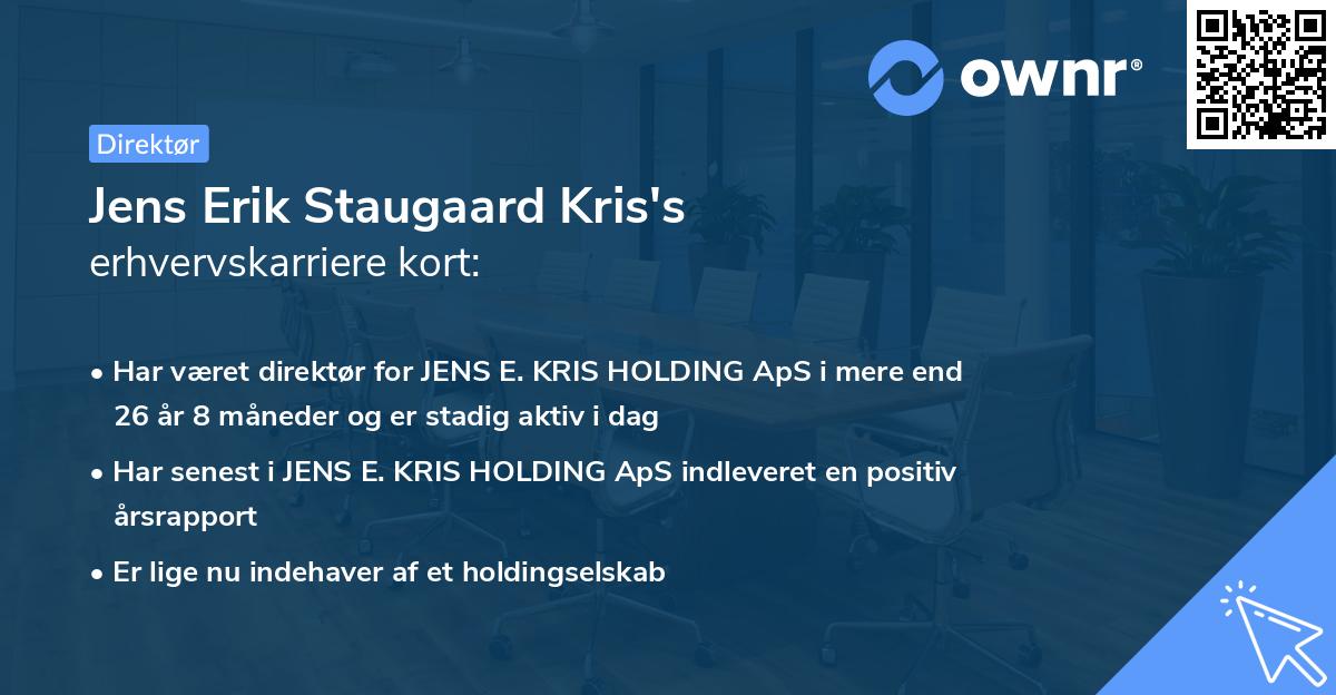 Jens Erik Staugaard Kris's erhvervskarriere kort