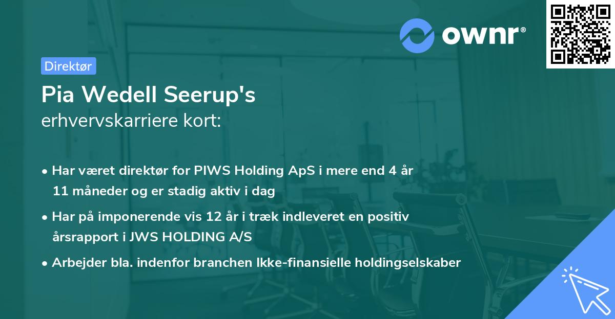 Pia Wedell Seerup's erhvervskarriere kort