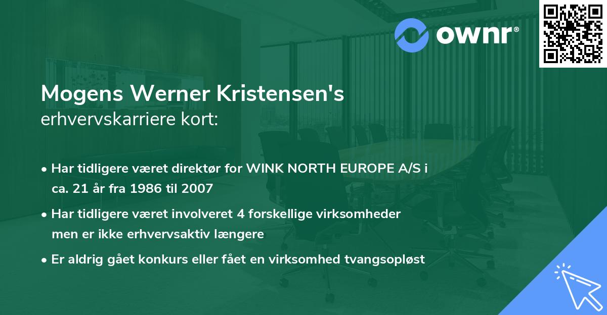 Mogens Werner Kristensen's erhvervskarriere kort