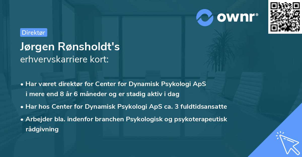 Jørgen Rønsholdt's erhvervskarriere kort