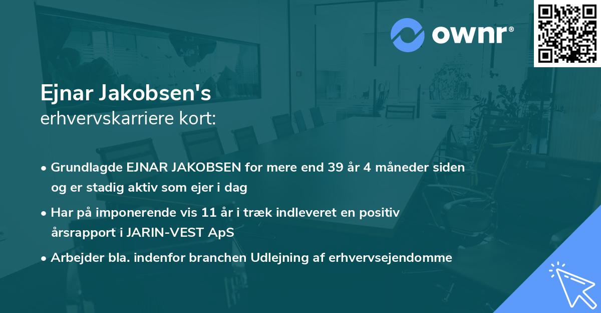 Ejnar Jakobsen's erhvervskarriere kort