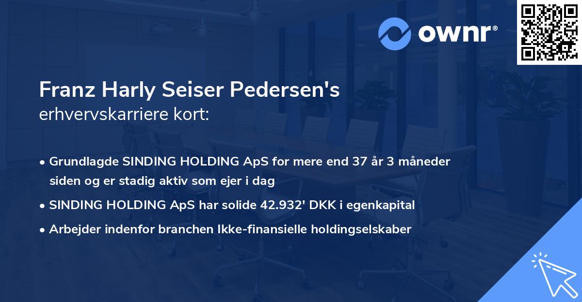Franz Harly Seiser Pedersen's erhvervskarriere kort