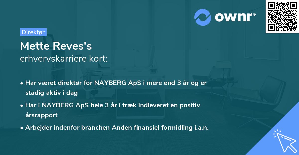 Mette Reves's erhvervskarriere kort