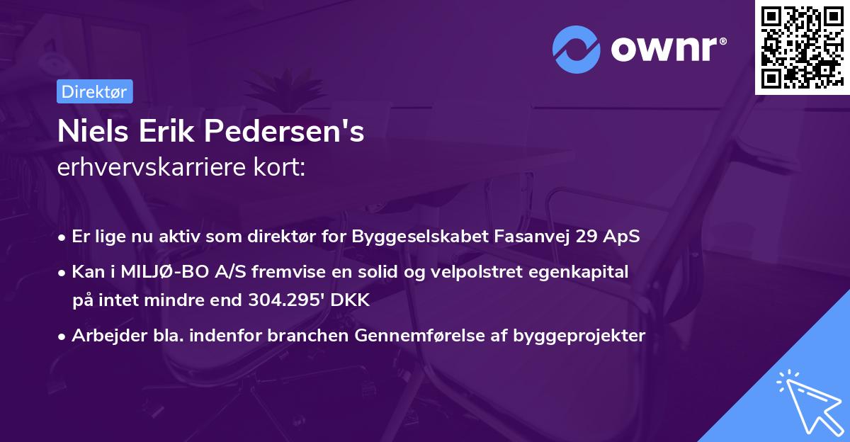 Niels Erik Pedersen's erhvervskarriere kort
