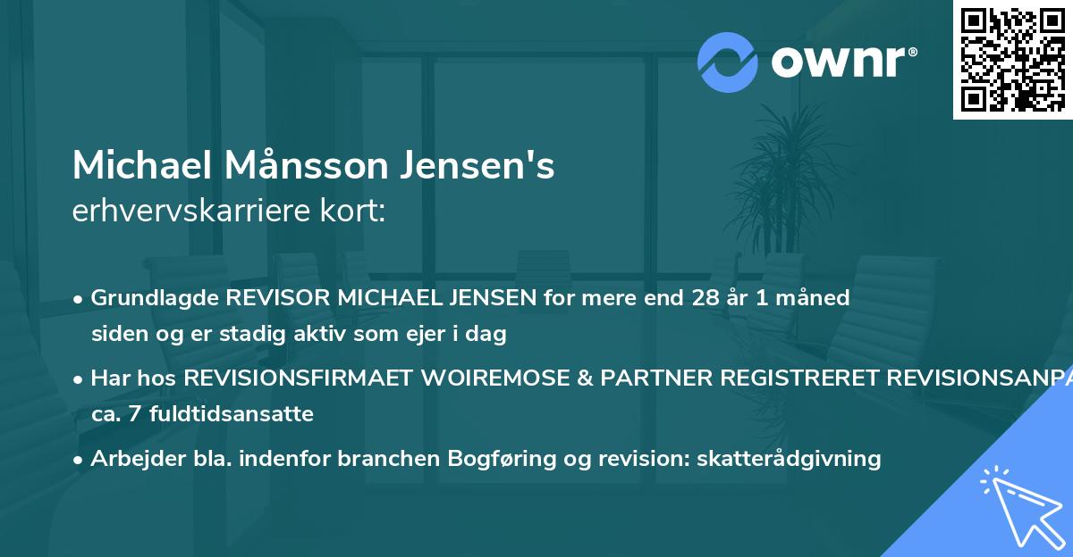 Michael Månsson Jensen's erhvervskarriere kort