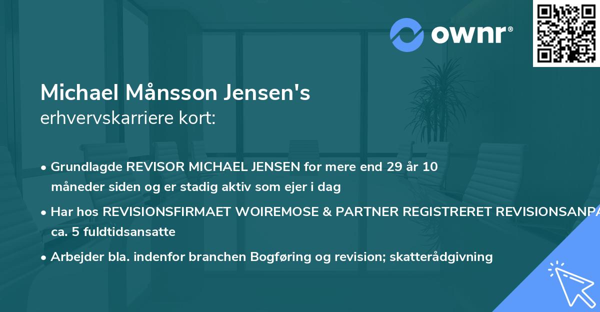 Michael Månsson Jensen's erhvervskarriere kort