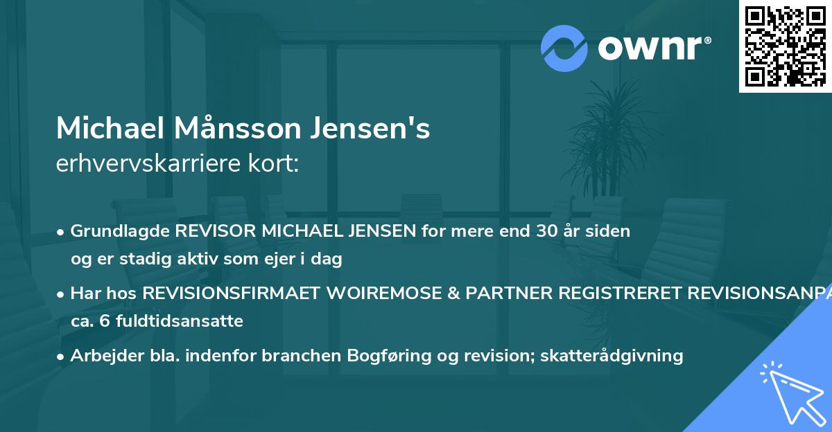 Michael Månsson Jensen's erhvervskarriere kort