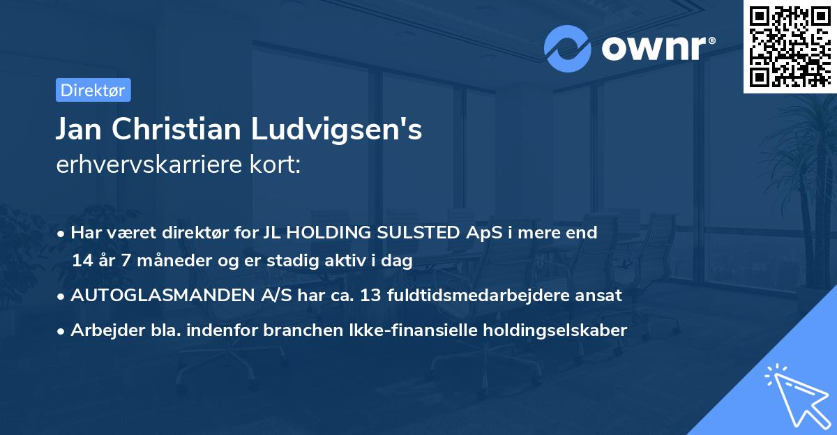 Jan Christian Ludvigsen's erhvervskarriere kort