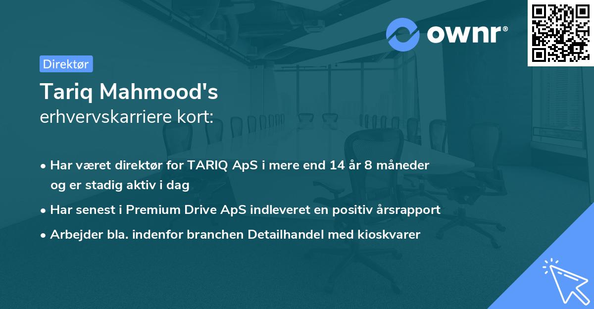 Tariq Mahmood's erhvervskarriere kort