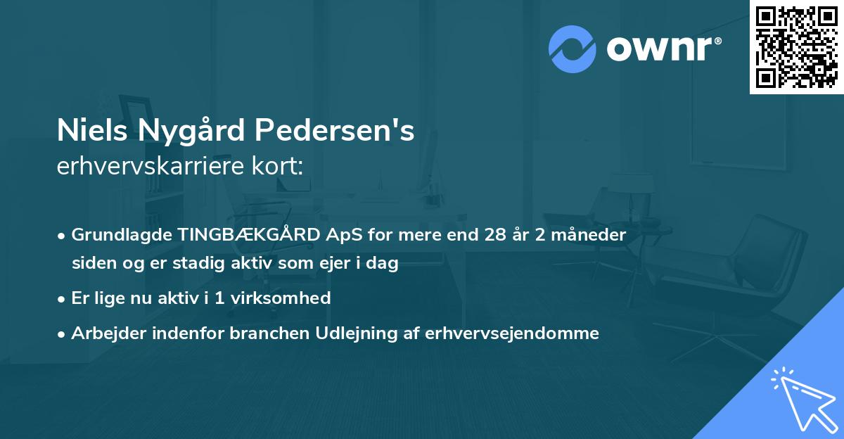 Niels Nygård Pedersen's erhvervskarriere kort