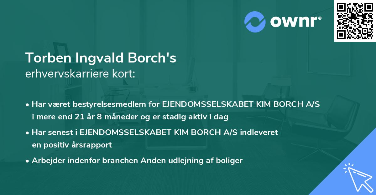 Torben Ingvald Borch's erhvervskarriere kort