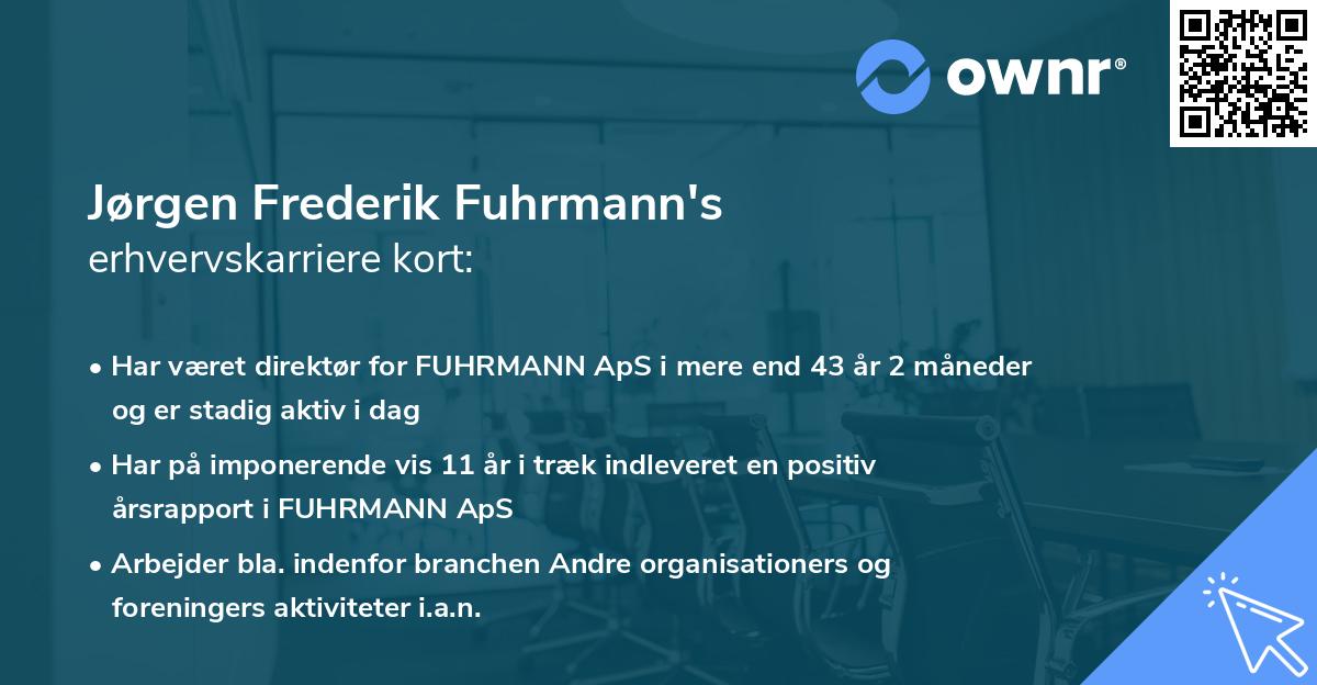 Jørgen Frederik Fuhrmann's erhvervskarriere kort
