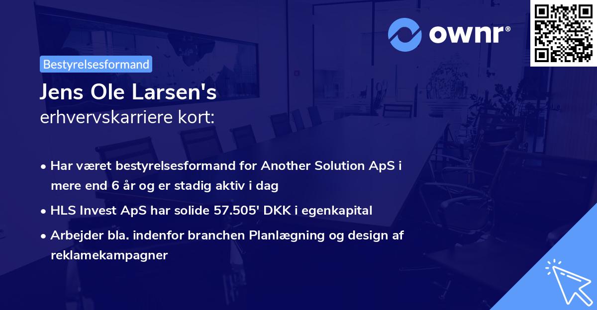 Jens Ole Larsen's erhvervskarriere kort