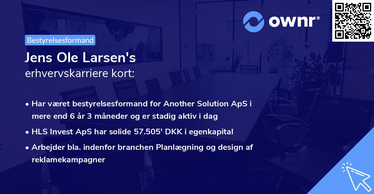 Jens Ole Larsen's erhvervskarriere kort