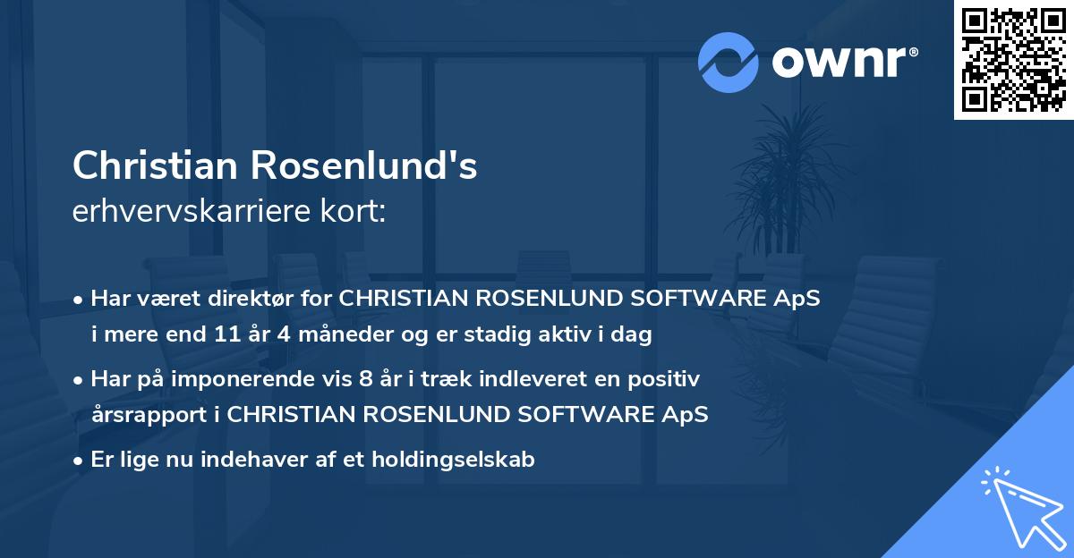 Christian Rosenlund's erhvervskarriere kort