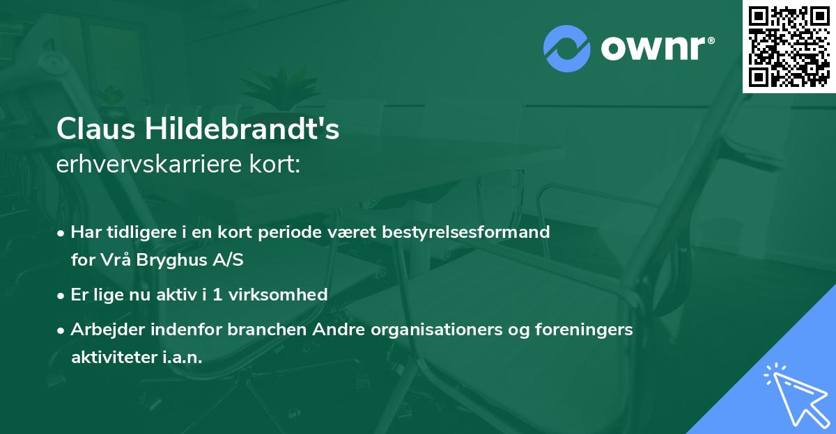 Claus Hildebrandt's erhvervskarriere kort