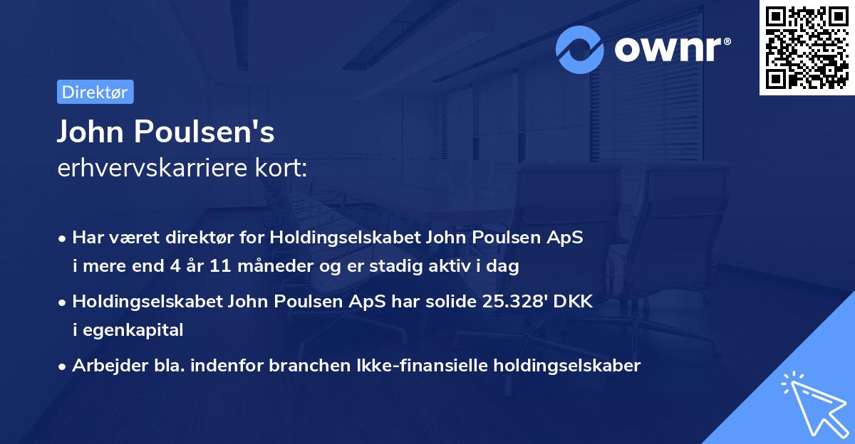 John Poulsen's erhvervskarriere kort