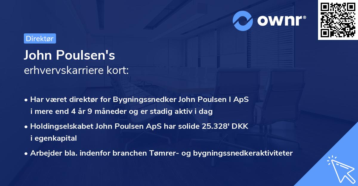 John Poulsen's erhvervskarriere kort