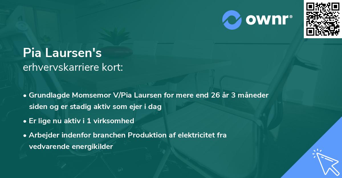 Pia Laursen's erhvervskarriere kort