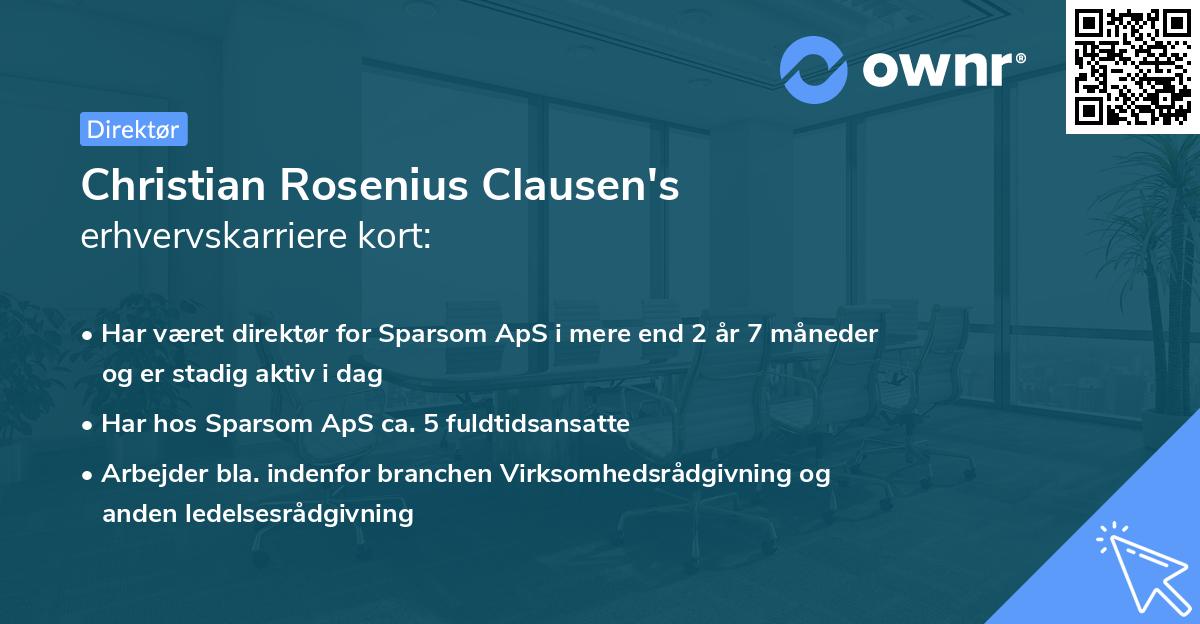 Christian Rosenius Clausen's erhvervskarriere kort
