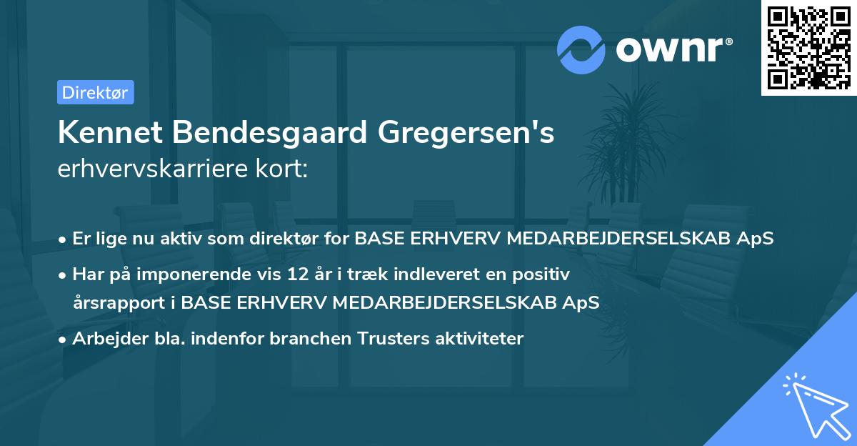 Kennet Bendesgaard Gregersen's erhvervskarriere kort
