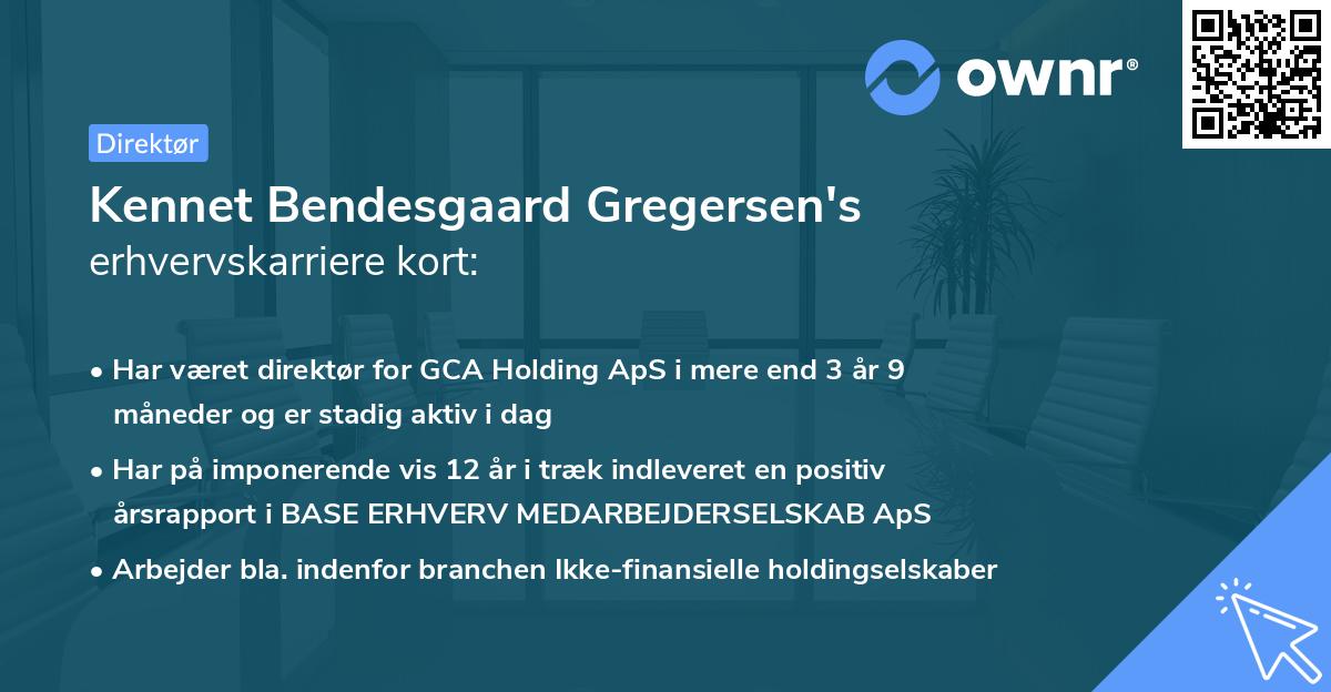 Kennet Bendesgaard Gregersen's erhvervskarriere kort