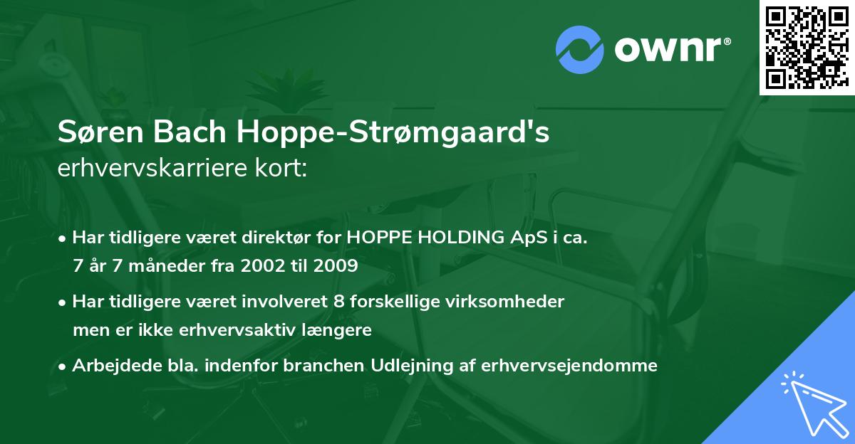 Søren Bach Hoppe-Strømgaard's erhvervskarriere kort