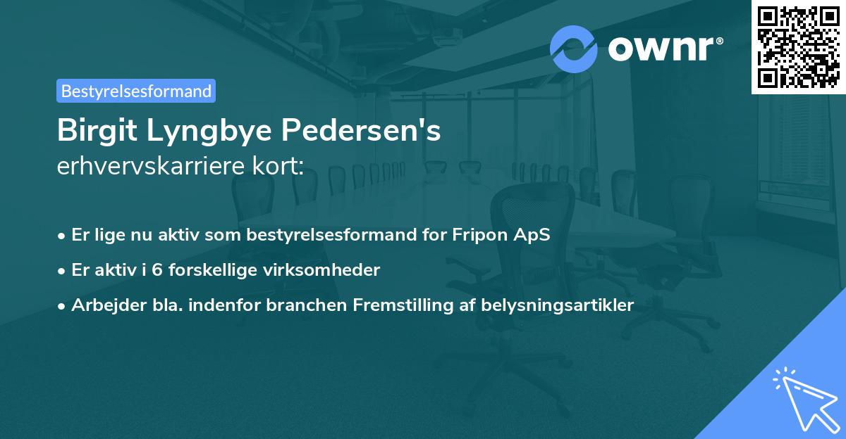 Birgit Lyngbye Pedersen's erhvervskarriere kort