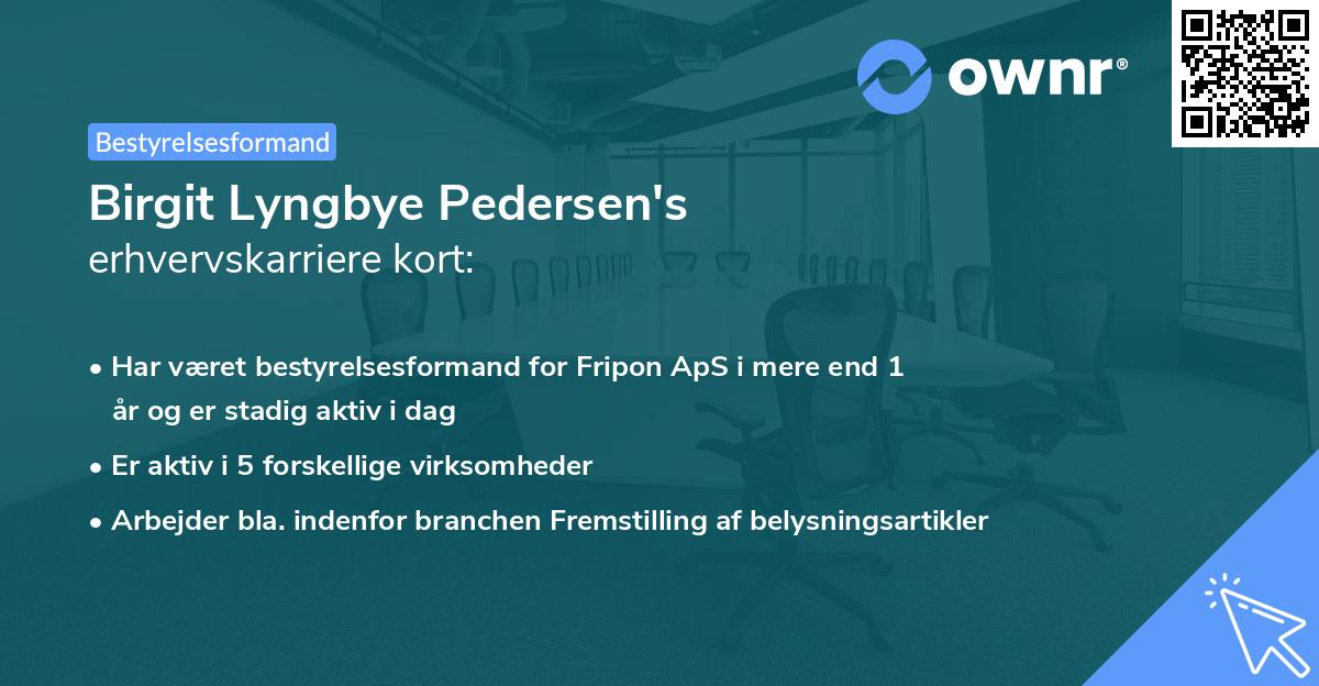Birgit Lyngbye Pedersen's erhvervskarriere kort
