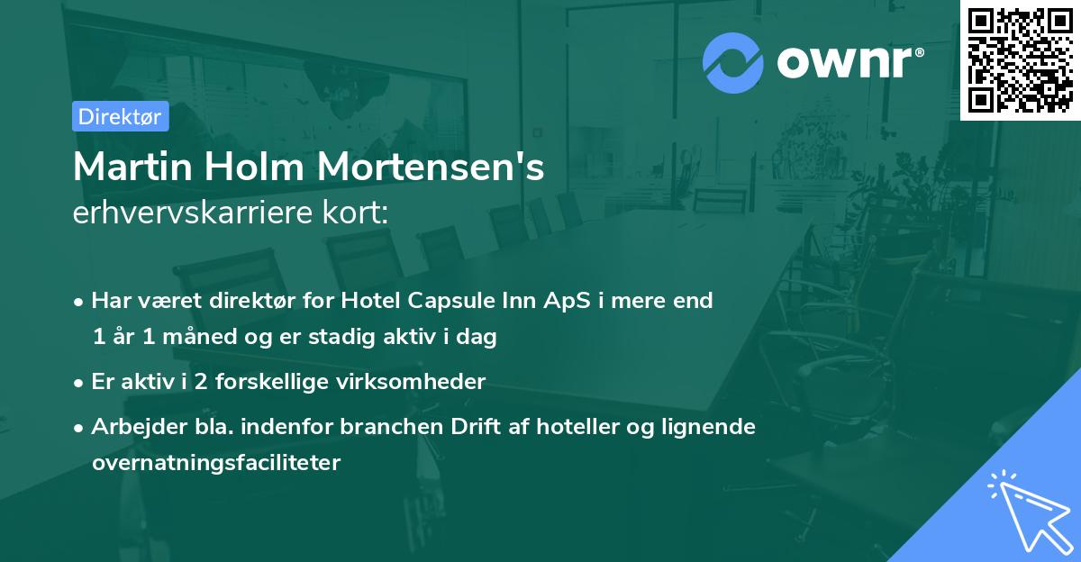 Martin Holm Mortensen's erhvervskarriere kort