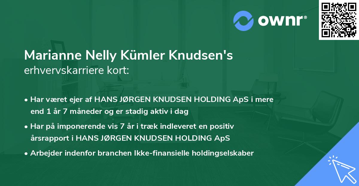 Marianne Nelly Kümler Knudsen's erhvervskarriere kort