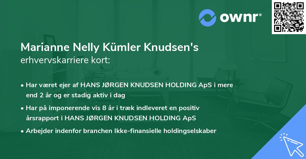 Marianne Nelly Kümler Knudsen's erhvervskarriere kort