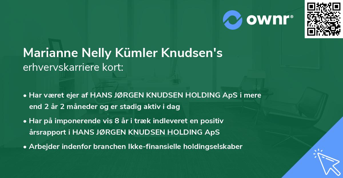 Marianne Nelly Kümler Knudsen's erhvervskarriere kort