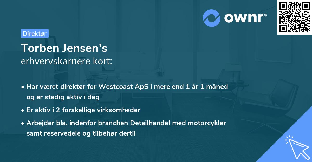 Torben Jensen's erhvervskarriere kort