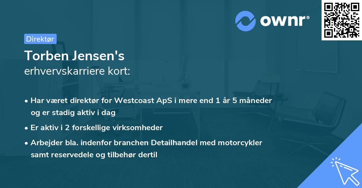 Torben Jensen's erhvervskarriere kort