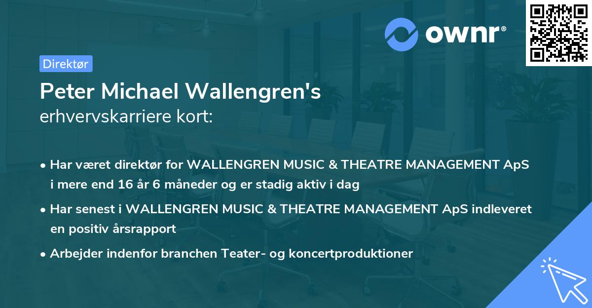 Peter Michael Wallengren's erhvervskarriere kort