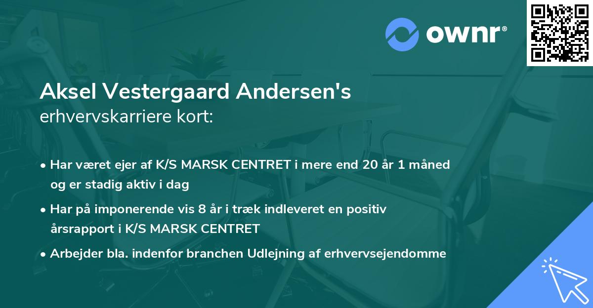 Aksel Vestergaard Andersen's erhvervskarriere kort
