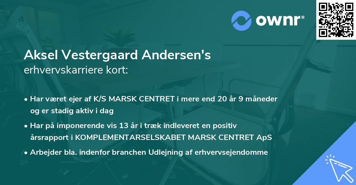 Aksel Vestergaard Andersen's erhvervskarriere kort