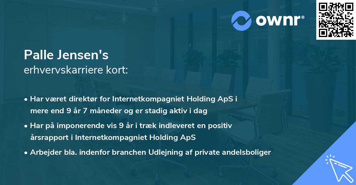 Palle Jensen's erhvervskarriere kort