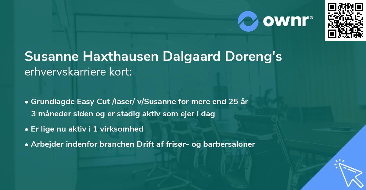 Susanne Haxthausen Dalgaard Doreng's erhvervskarriere kort