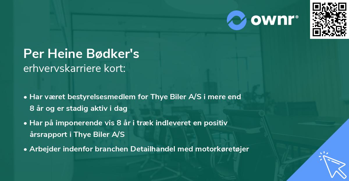 Per Heine Bødker's erhvervskarriere kort