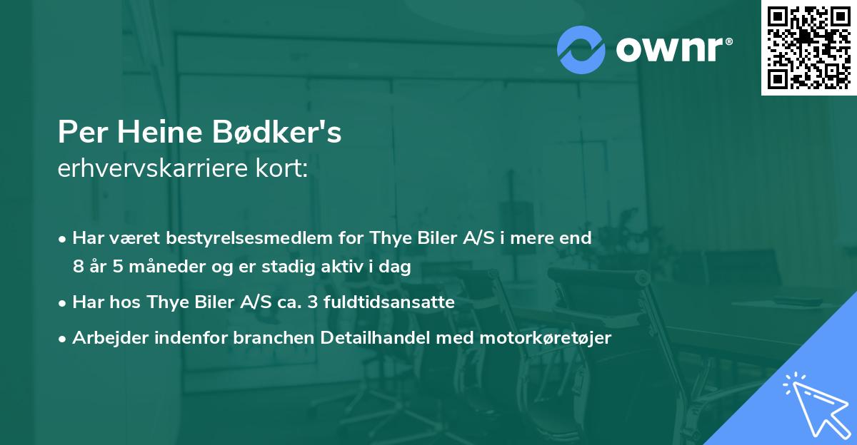 Per Heine Bødker's erhvervskarriere kort