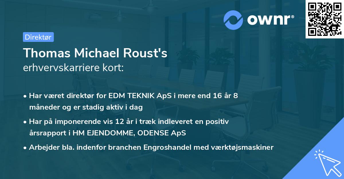 Thomas Michael Roust's erhvervskarriere kort