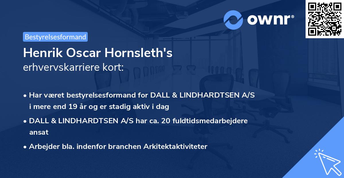 Henrik Oscar Hornsleth's erhvervskarriere kort