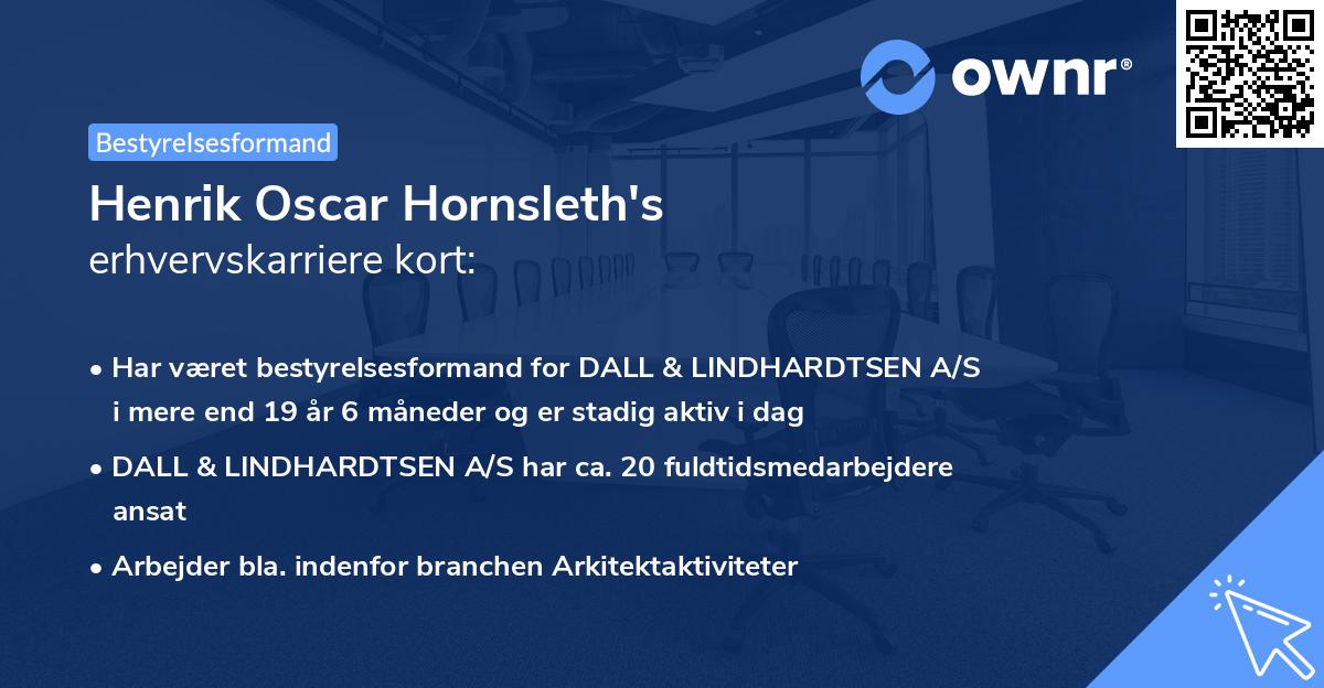 Henrik Oscar Hornsleth's erhvervskarriere kort