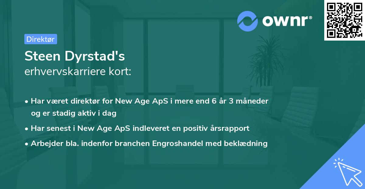 Steen Dyrstad's erhvervskarriere kort
