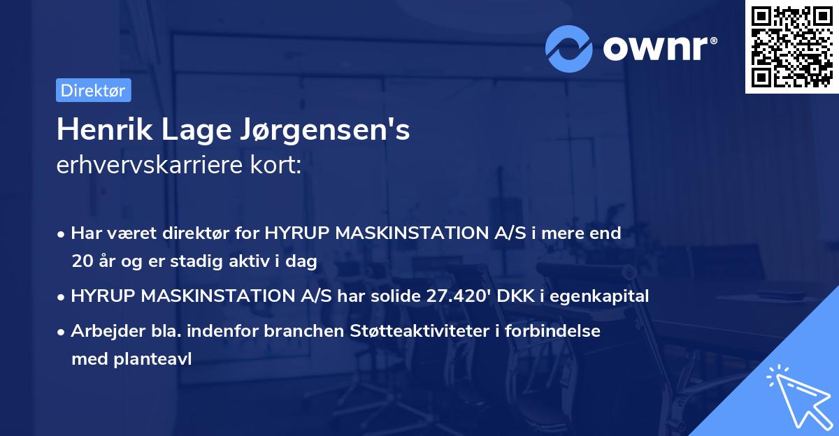 Henrik Lage Jørgensen's erhvervskarriere kort