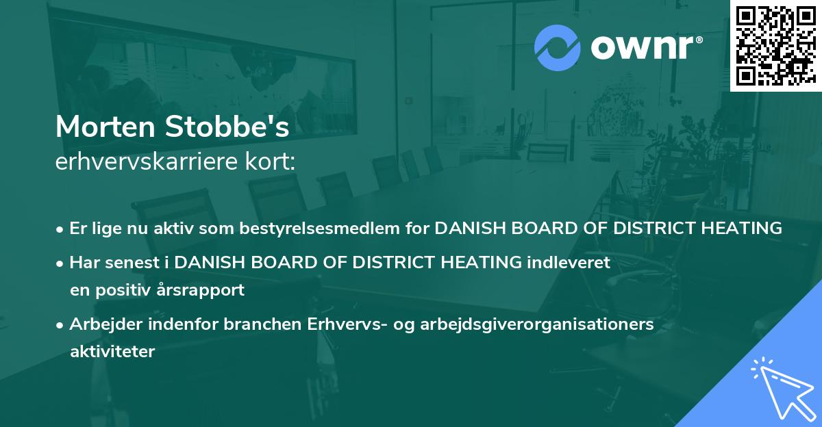 Morten Stobbe's erhvervskarriere kort