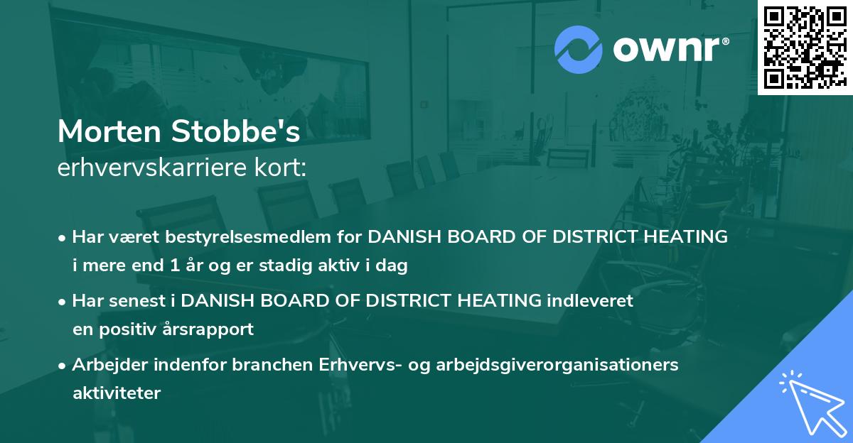 Morten Stobbe's erhvervskarriere kort